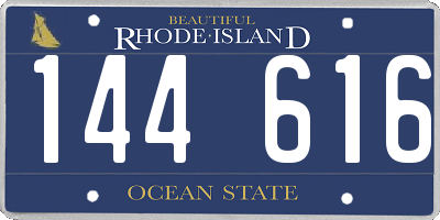 RI license plate 144616