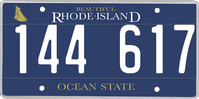 RI license plate 144617