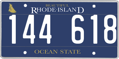 RI license plate 144618