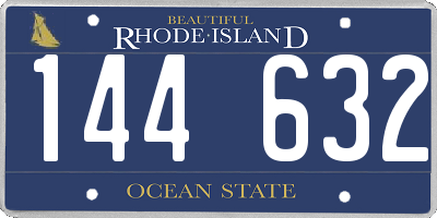 RI license plate 144632