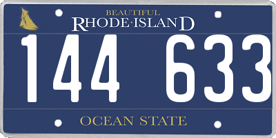 RI license plate 144633