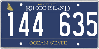 RI license plate 144635