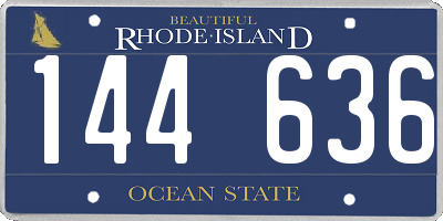RI license plate 144636