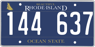 RI license plate 144637