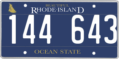 RI license plate 144643
