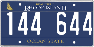 RI license plate 144644
