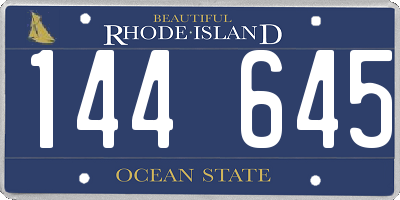 RI license plate 144645