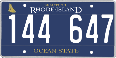 RI license plate 144647