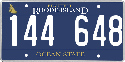 RI license plate 144648