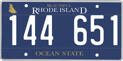 RI license plate 144651