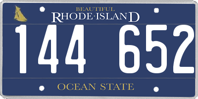 RI license plate 144652
