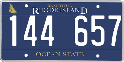 RI license plate 144657