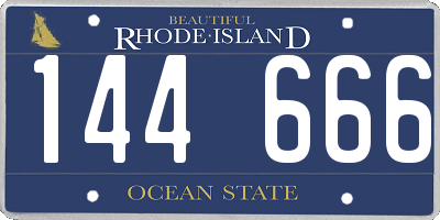 RI license plate 144666