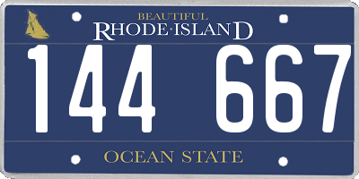 RI license plate 144667