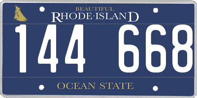 RI license plate 144668