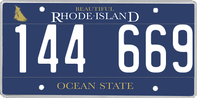 RI license plate 144669