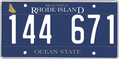 RI license plate 144671