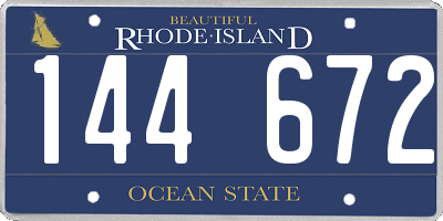 RI license plate 144672
