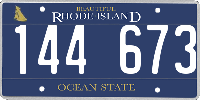 RI license plate 144673