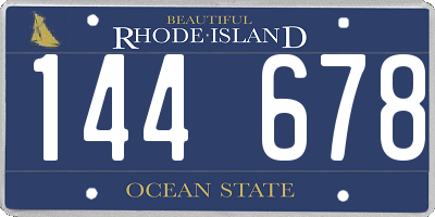 RI license plate 144678