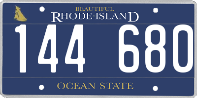 RI license plate 144680