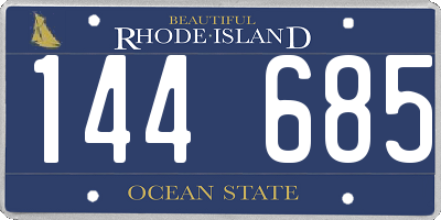 RI license plate 144685
