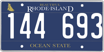 RI license plate 144693