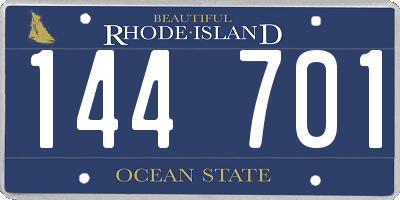 RI license plate 144701
