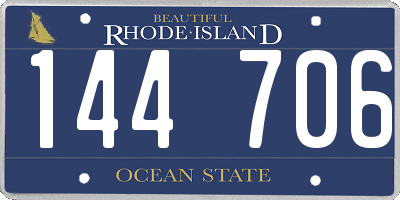 RI license plate 144706