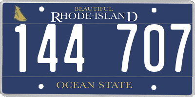 RI license plate 144707