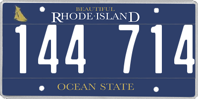 RI license plate 144714