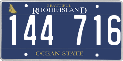 RI license plate 144716
