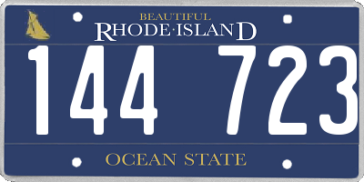 RI license plate 144723