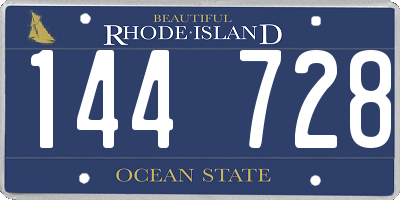 RI license plate 144728