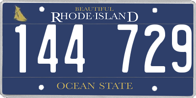 RI license plate 144729