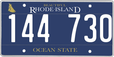 RI license plate 144730