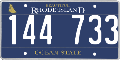 RI license plate 144733
