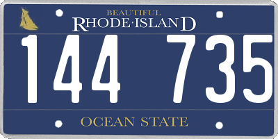 RI license plate 144735