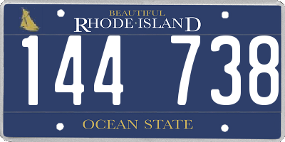 RI license plate 144738