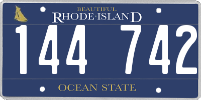 RI license plate 144742