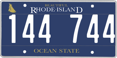 RI license plate 144744