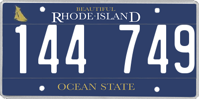 RI license plate 144749