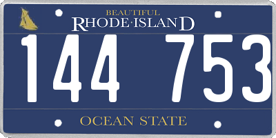 RI license plate 144753