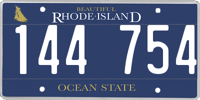 RI license plate 144754
