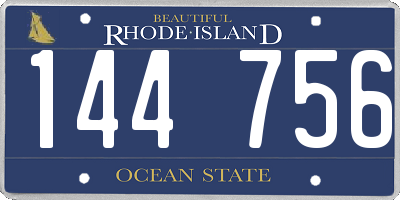 RI license plate 144756