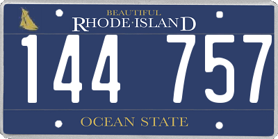 RI license plate 144757