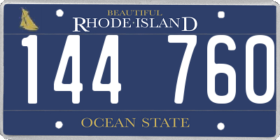 RI license plate 144760