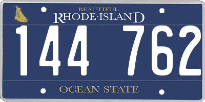 RI license plate 144762