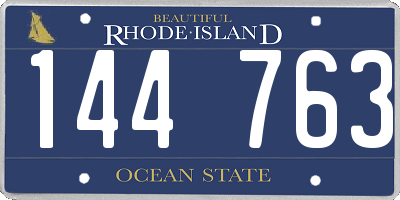 RI license plate 144763