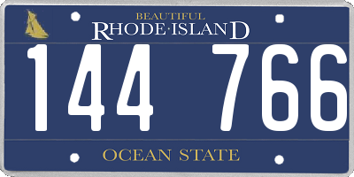 RI license plate 144766
